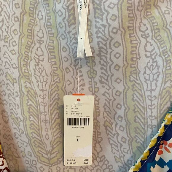 Anthropologie NWT Sz L Boho Yellow Rust Two-Piece Twist Top Wrap Swim Skirt - Picture 13 of 13